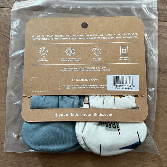 NWT Goumi Kids Baby Mitts Set Affirmations & Poolside SZ 3-6mo Bamboo Mittens - Picture 2 of 2